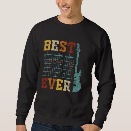 Sweatshirt Retro Meilleure Guitare Papa Jamais Drôle Chords M (Devant)