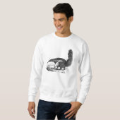 Sweatshirt Rétro modèle de mangeur de fourmi d'oryctérope (Devant entier)