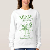 Sweatshirt Retro Modern Green & Yellow Miami Bach Party (Devant)