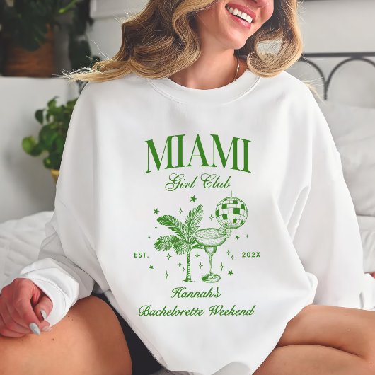 Sweatshirt Retro Modern Green & Yellow Miami Bach Party