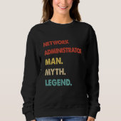 Sweatshirt Retro Network Administrator Man Myth Legend (Devant)