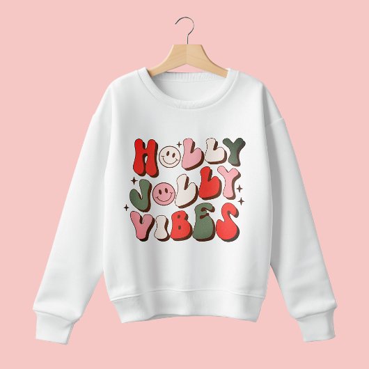 Sweatshirt Retro Noël Holly Jolly Vibes Vacances tendance