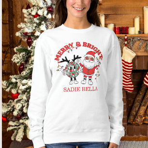 Sweatshirt Retro Noël Joyeux et Lumineux
