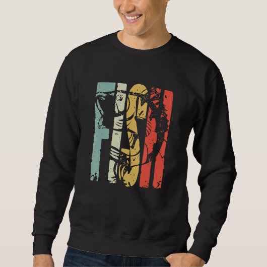 Sweatshirt Retro Outdoor Big Bass Fish - Fisherman, Men, Wome (Devant)
