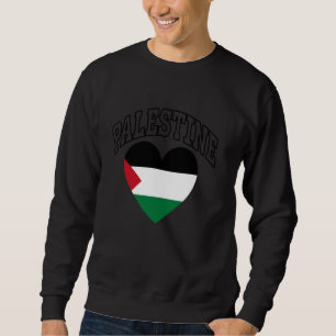 Sweatshirt Retro Palestine Drapeau Sport sportif Coeur