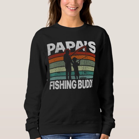 Sweatshirt Retro Papa pêche Buddy Fishing (Devant)