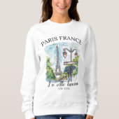 Sweatshirt Retro Paris Eiffel Tower Art Print (Devant)