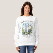 Sweatshirt Retro Paris Eiffel Tower Art Print (Devant entier)