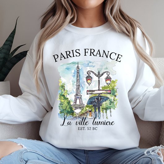 Sweatshirt Retro Paris Eiffel Tower Art Print