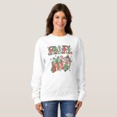 Sweatshirt Retro Pastel Crazy Christmas Lady (Devant entier)