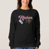 Sweatshirt Retro Pastel Purple Nurse Life (Devant)