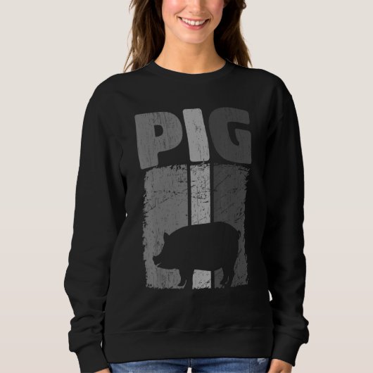 Sweatshirt Retro Pig Lover, Cute Farmer, Farming For Men Wome (Devant)