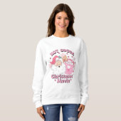 Sweatshirt Retro Pink Père Noël Noël Hot Cocoa Holiday (Devant entier)