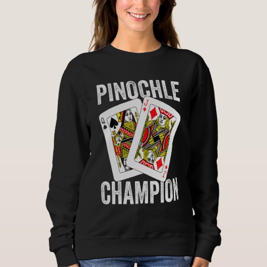 Sweatshirt Retro Pinochle Champion Card Joueur Joueur Jeu Cor (Devant)