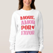 Sweatshirt Retro Plus Amor Por Favoriser Rouge et rose tendan (Devant)