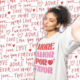 Sweatshirt Retro Plus Amor Por Favoriser Rouge et rose tendan