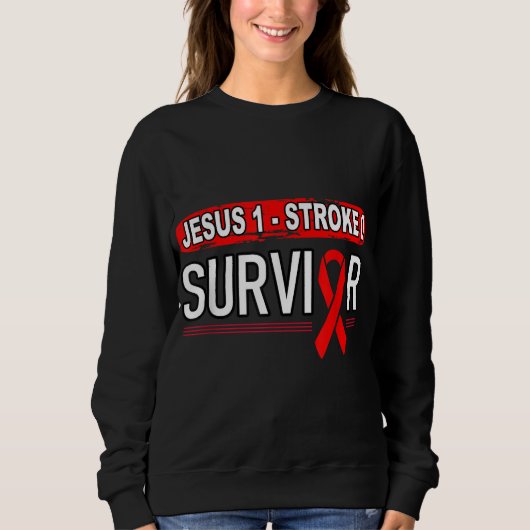 Sweatshirt Rétro Plus dur qu'un AVC Survivant Jésus (Devant)