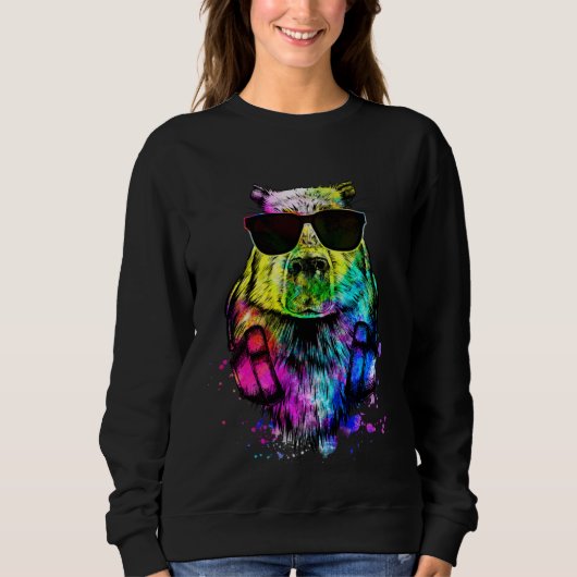 Sweatshirt Retro Pop Capybara Gamer with Headphones (Devant)