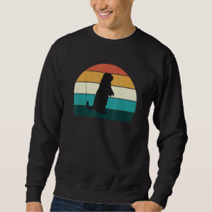 Sweatshirt Retro Prairie Chien couché de soleil Cool sol Vint