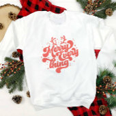 Sweatshirt Retro Red White Merry tout Joyeux Noël
