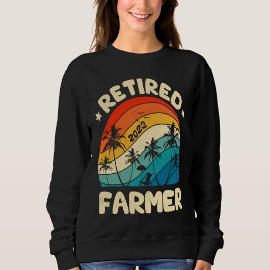 Sweatshirt Retro Retired Farmer Vintage Retirement Worked (Devant)