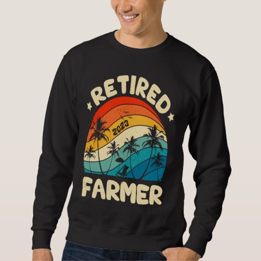 Sweatshirt Retro Retired Farmer Vintage Retirement Worked (Devant)