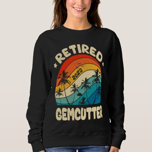 Sweatshirt Retro Retired Gemcutter Vintage Retirement Worked (Devant)