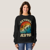 Sweatshirt Retro Retired Jester Vintage Retirement Worked (Devant entier)