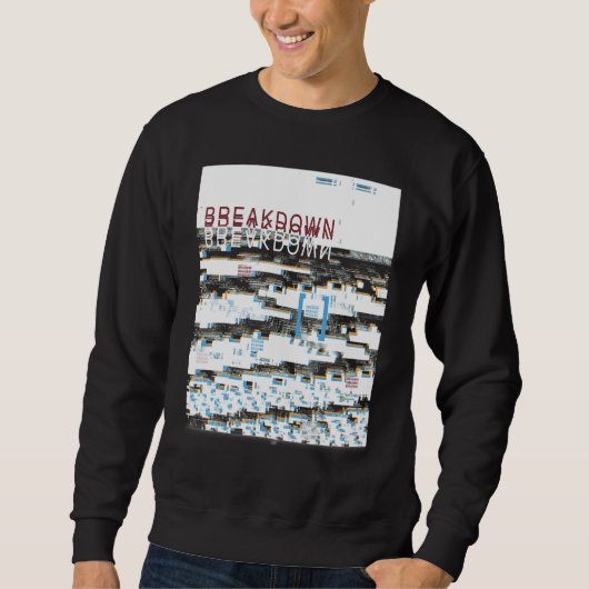 Sweatshirt Rétro-Rétro Ordinateur Glitch Geek programmeur Ne (Devant)