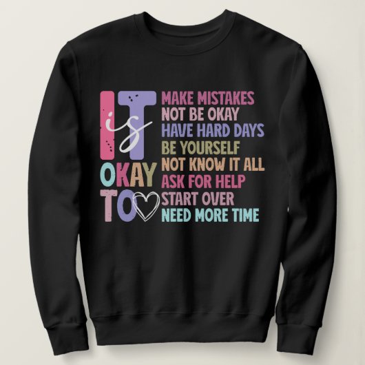 Sweatshirt Rétro Santé Mentale "C'est Okay" (Design devant)