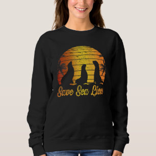 Sweatshirt Retro Save Sea Lions Sceau Vintage