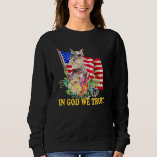 Sweatshirt Retro Schnauzer Us Flag In God We Trust July 4th U