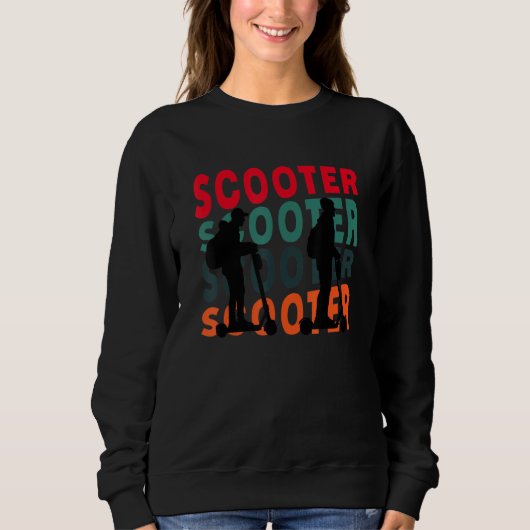 Sweatshirt Retro Scooter Rider E Scooter Kick Scooter (Devant)