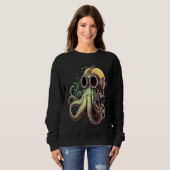 Sweatshirt Retro Scuba Diver Weird Octopus Design Octopus Hel (Devant entier)