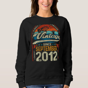Sweatshirt Retro Septembre 2012 10 ans pêche 10th Bir