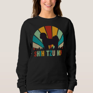 Sweatshirt Retro Shih Tzu Mère Fête Shih Tzu Maman Fitte