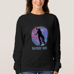 Sweatshirt Retro Skateboard Filles Filles Skater Girl Skati