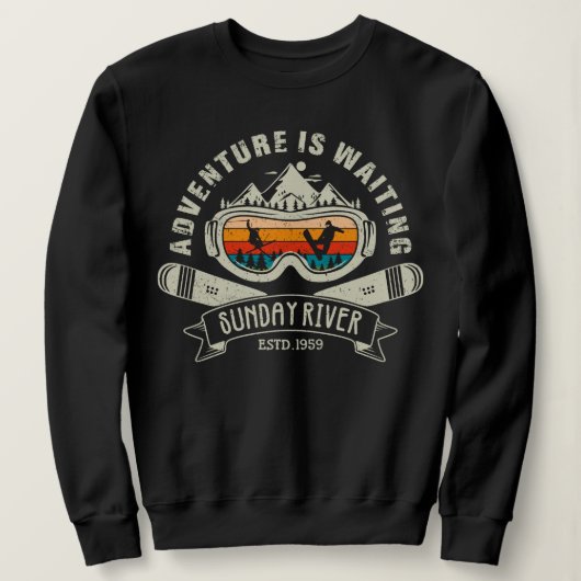 Sweatshirt Retro Sunday River Ski Adventure (Design devant)