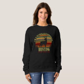 Sweatshirt Retro Sunset Deer Retired VETERINARIAN New Job Hun (Devant entier)