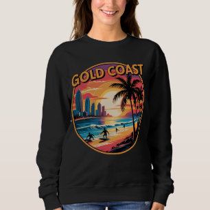Sweatshirt Retro Sunset Gold Coast Australie Vacances Plage