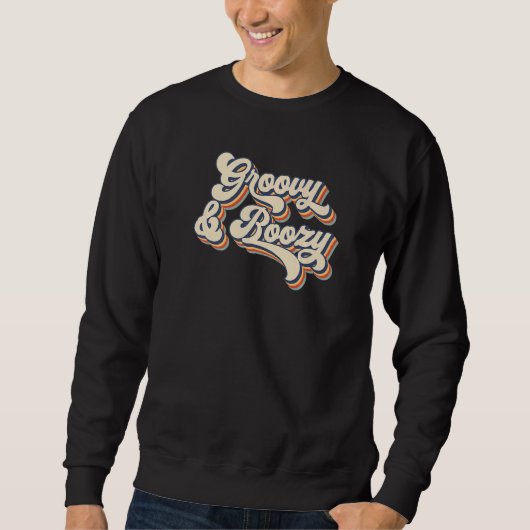 Sweatshirt Retro Sunset Groovy & Boozy Bachelorette Party Bri (Devant)