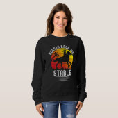 Sweatshirt Retro Sunset Horses Keep Me Stable  Horses (Devant entier)