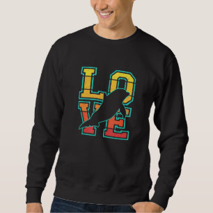 Sweatshirt Retro Sunset I Love Dolphin Idée Pour Animal