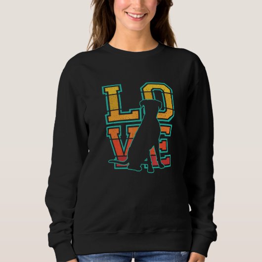 Sweatshirt Retro Sunset I Love My Boxer Dog Theme Design (Devant)