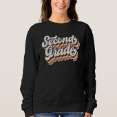 Sweatshirt Retro Sunset Second Grade Teacher & Student Back T (Devant)