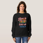 Sweatshirt Retro Sunset Slogan With Triathlon (Devant entier)