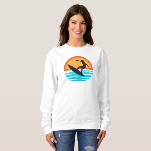 Sweatshirt Retro Sunset Surf _ Vibes Vintages (Devant entier)