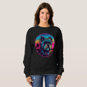 Sweatshirt Retro Sunset Yorkie Dog (Devant entier)