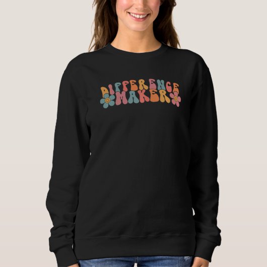 Sweatshirt Rétro Super différence créatrice motivationnelle f (Devant)