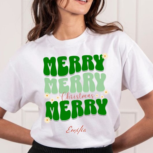 Sweatshirt Retro Super Joyeux Noël Script Nom vert